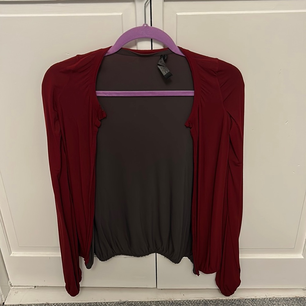 Calvin Klein Red Open Cardigan